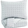 Signature Design By Ashley® Mayda Gray/White King Quilt Set -Bedding Store e400ce2e 4649 4798 87a6 8c141192e1fd