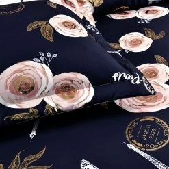 Vintage Paris Rose Butterfly Script Comforter 7-Pc Set -Bedding Store e4bb851d6a5c4b2e9e887d66f1d4547d