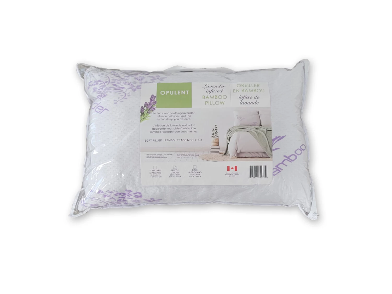 Cotton House - Lavender Infused Bamboo Pillow, Queen Size 4 Cotton House - Lavender Infused Bamboo Pillow, Queen Size - Image 2