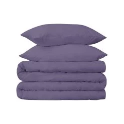 HomeRoots Wisteria Twin Cotton Blend 650 Thread Count Washable Duvet Cover Set
