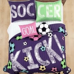 Girls Soccer Kick Quilt 5Pc Set -Bedding Store ffa8a648b7a34201b51575b898a21bad