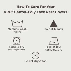 NRG Cotton Poly Face Rest Covers - 5 Pack Face Cradle Covers -Bedding Store nrg cottonpoly face cover care 1