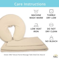 NRG® Deluxe Flannel Massage Table Sheet Set -Bedding Store nrg sheets flannel care